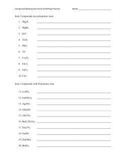 Naming Practice Packet