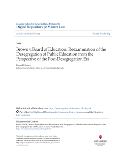 Brown v. Board of Education: Reexamination of the Desegregation