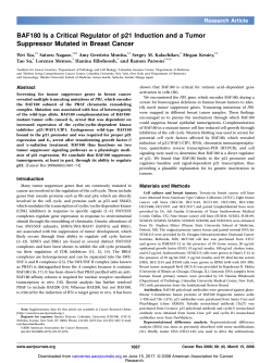 BAF180 Is a Critical Regulator of p21 Induction