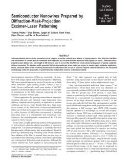 Semiconductor Nanowires Prepared by Diffraction-Mask