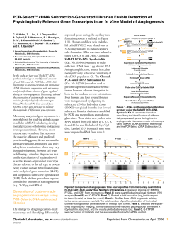 PCR-Select&trade; cDNA Subtraction-Generated Libraries