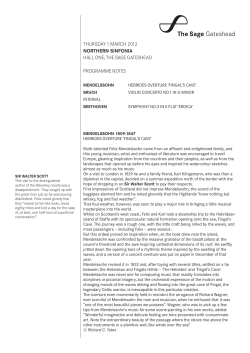 thursday 1 march 2012 NOrtHErN SiNfONia hall one, the sage