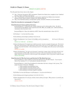 Guide to Chapter 9. Gases Answers in green and red.