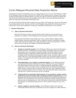 Curtin Malaysia Personal Data Protection Notice