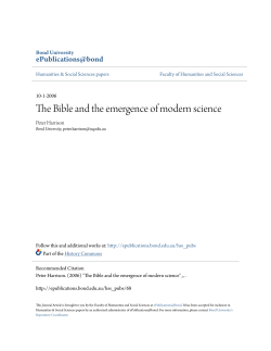 The Bible and the emergence of modern science