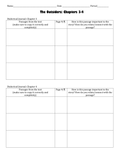 The Outsiders: Chapters 3-4