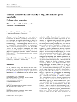 Thermal conductivity and viscosity of Mg(OH)2