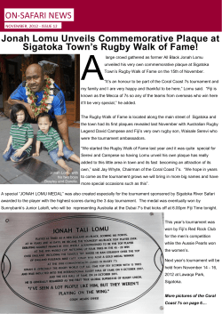 On Safari Newsletter - November 2012 - Issue 12