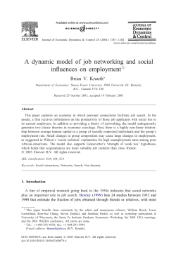 A dynamic model of job networking and social in uences