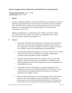 12.16 Salary Supplements, Stipends, and Additional Compensation