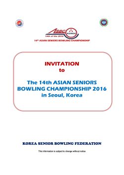 INVITATION to The 14th ASIAN SENIORS BOWLING