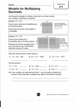 6-4 Models for Multiplying Decimals