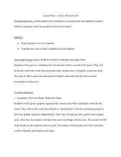 Lesson Plan 1- AACA Museum Unit Essential Question: &iquest;Cu&aacute;les