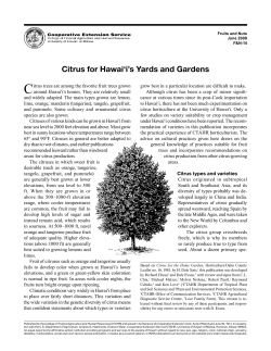 Citrus for Hawai`i`s Yards and Gardens