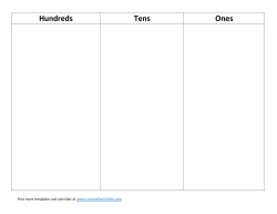 Hundreds Tens Ones - CCSS Math Activities