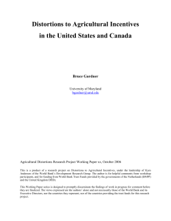 North American Agricultural Policies and Western Hemisphere