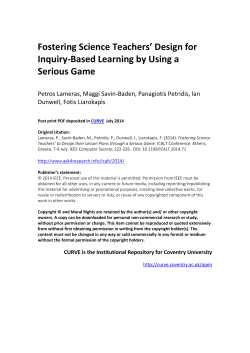 Fostering Science Teachers` Design for Inquiry