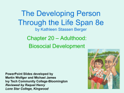 Chapter 20 Adulthood Biosocial Development