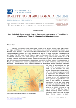 Late Hellenistic Settlements in Hawr&acirc;n (Southern Syria). Survival of