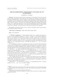 THE SYNCHRONIZING PROBABILITY FUNCTION OF AN