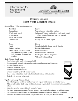 Boost Your Calcium Intake - University of Colorado Denver