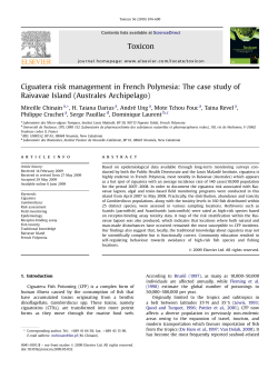 Ciguatera risk management in French Polynesia : the case study of