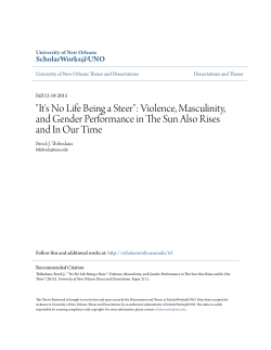 "It`s No Life Being a Steer": Violence, Masculinity, and Gender