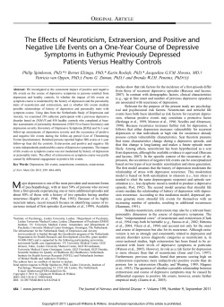 The Effects of Neuroticism, Extraversion, and Positive and Negative