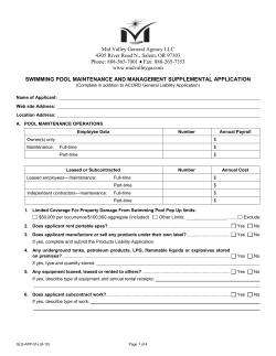 swimming pool maintenance and management supplemental