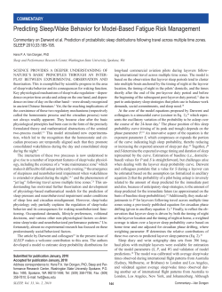 Predicting Sleep/Wake Behavior for Model