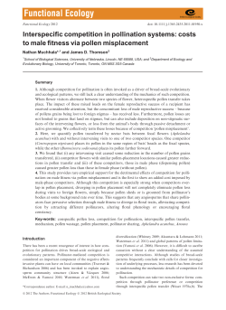 Interspecific competition in pollination systems: costs to