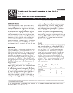 Taxation and Livestock Production in New Mexico