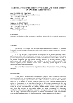 investigating of product attributes and their affect on overall satisfaction