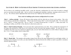 LECTURE 4: HOW TO GENERATE ELECTRONIC