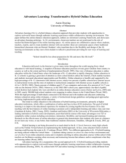 Adventure Learning: Transformative Hybrid Online Education