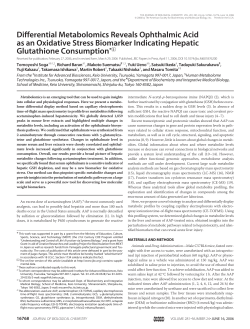 Differential Metabolomics Reveals Ophthalmic Acid as an Oxidative
