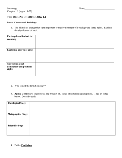 Sociology Name_________________________ Chapter 1B (pages