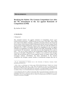 Breaking the Habits: The German Competition Law after the 7th