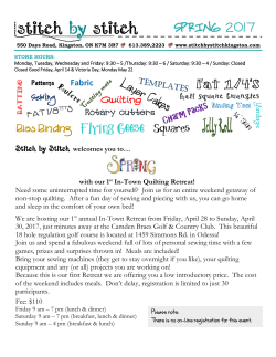 SPRING 2017 Jelly Roll - Stitch by Stitch, Kingston`s full service