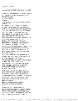 O:\LB21 Webinars Caring for Yesterday`s Treasures-