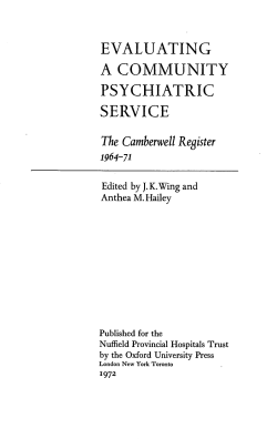 evaluating a community psychiatric service
