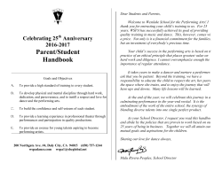 2016-2017 Handbook - Westlake School for the Performing Arts