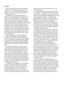 Antigone Most of Anouilh`s plays can be considered some humor is