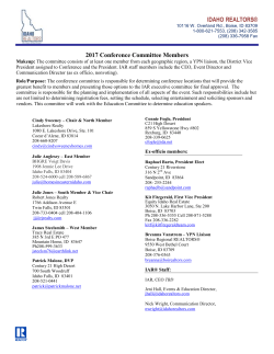 IDAHO REALTORS&reg; 2017 Conference Committee Members