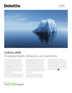 Culture shift: Changing beliefs, behaviors, and outcomes