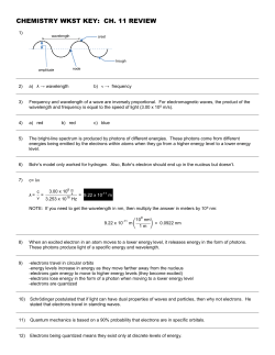 CHEMISTRY WKST KEY: CH. 11 REVIEW