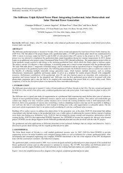 The Stillwater Triple Hybrid Power Plant: Integrating GeoThermal