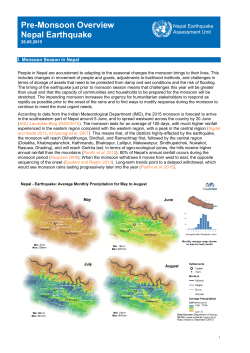 Pre-Monsoon Overview Nepal Earthquake