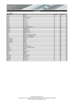 Backline Hire Price List