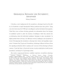 Ideological Signaling and Incumbency Advantage
